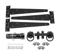 Spira Brass 14" 350mm Plain Ring Gate Ironmongery Kit Black