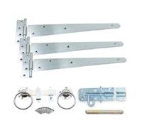 Spira Brass 14" 350mm Plain Ring Gate Ironmongery Kit Zinc