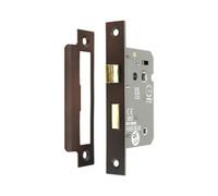 Spira Brass 2.5" Ce 3 Lever Bathroom Lock Fd60 - Aged Bronze