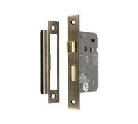 Spira Brass 2.5" Ce 3 Lever Bathroom Lock Fd60 - Antique Brass