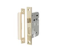 Spira Brass 2.5" Ce 3 Lever Bathroom Lock Fd60 - Brass