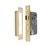 Spira Brass 2.5" Ce 3 Lever Bathroom Lock Fd60 - Satin Brass
