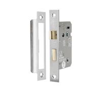 Spira Brass 2.5" Ce 3 Lever Bathroom Lock Fd60 - Satin Chrome