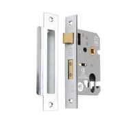 Spira Brass 2.5" Ce Euro Profile Mortice Sash Lock - Polished Chrome