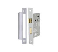 Spira Brass 3" Ce 3 Lever Mortice Sash Lock Fd60 - Satin Chrome