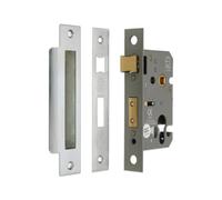 Spira Brass 3" Ce Euro Profile Mortice Sash Lock - Satin Chrome