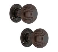 Spira Brass Beehive 50mm Rim/mortice Door Knob Aged Bronze