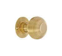 Spira Brass Beehive 50mm Rim/mortice Door Knob Satin Brass