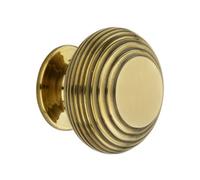 Spira Brass Beehive Large 40mm Cupboard Knob Aged Brass