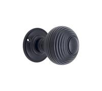 Spira Brass Beehive Large 60mm Mortice Door Knob Matt Black