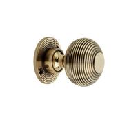 Spira Brass Beehive Small 50mm Rim/mortice Door Knob Aged Brass