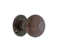 Spira Brass Beehive Small 50mm Rim/mortice Door Knob Aged Bronze