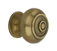 Spira Brass Bloxwich Small 30mm Cupboard Knob Aged Brass
