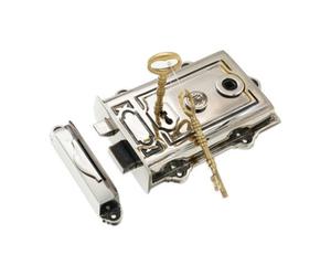 Spira Brass Brass Davenport Rim Lock Aged Nickel