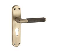 Spira Brass Connaught Knurled Lever On Backplate Euro Matt Antique