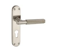 Spira Brass Connaught Knurled Lever On Backplate Euro Satin Nickel