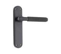 Spira Brass Connaught Knurled Lever On Backplate Latch Matt Black