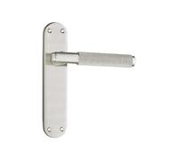Spira Brass Connaught Knurled Lever On Backplate Latch Satin Nickel