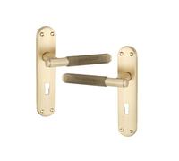Spira Brass Connaught Knurled Lever On Backplate Lock Satin Brass