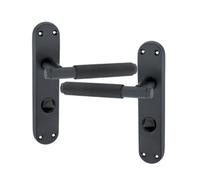 Spira Brass Connaught Knurled Lever On Backplate Privacy Matt Black