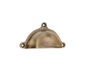 Spira Brass Cottage Drawer Cup Pull Antique Brass