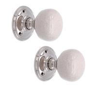 Spira Brass Crackled Porcelain Mortice Door Knob Polished Nickel