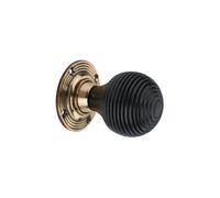 Spira Brass Ebonised Beehive Rim/mortice Door Knob Aged Brass