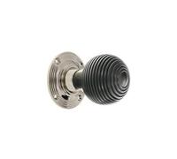 Spira Brass Ebony Beehive Rim/mortice Door Knob Polished Nickel