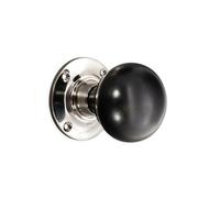 Spira Brass Ebony Bun Rim/mortice Door Knob Polished Nickel