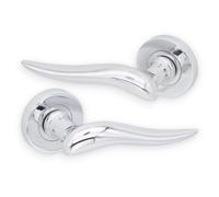 Spira Brass Flavia Lever Door Handle Polished Chrome