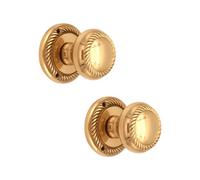 Spira Brass Georgian Mortice Door Knob Polished Brass