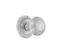 Spira Brass Georgian Mortice Door Knob Satin Chrome