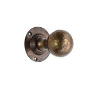 Spira Brass Hammered Ball Mortice Door Knob Antique
