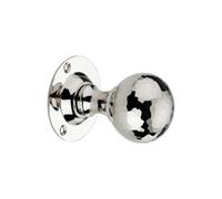 Spira Brass Hammered Ball Mortice Door Knob Polished Nickel