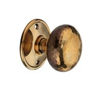 Spira Brass Hammered Cottage Large Rim/mortice Door Knob Aged Brass
