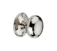 Spira Brass Hammered Cottage Large Rim/mortice Door Knob Polished Nickel