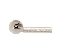 Spira Brass Hammered Knurlmond Lever On Rose Polished Nickel