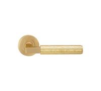 Spira Brass Hammered Knurlmond Lever On Rose Satin Brass