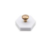 Spira Brass Hammered Mushroom 32mm Cupboard Knob Aged Brass