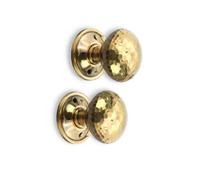 Spira Brass Hammered Mushroom Mortice/rim Door Knob Aged Brass
