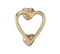 Spira Brass Heart Door Knocker Satin Brass