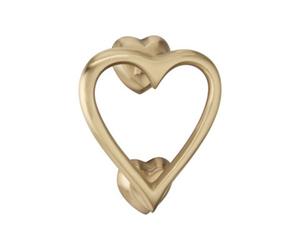 Spira Brass Heart Door Knocker Satin Brass