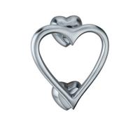 Spira Brass Heart Door Knocker Satin Chrome