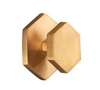 Spira Brass Hexagonal Centre Door Knob Satin Brass