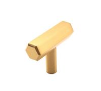 Spira Brass Hexagonal T Bar Cupboard Pull Satin Brass