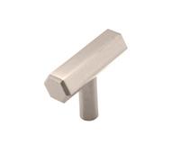 Spira Brass Hexagonal T Bar Cupboard Pull Satin Silver