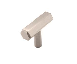Spira Brass Hexagonal T Bar Cupboard Pull Satin Silver