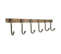 Spira Brass Iron Coat Hook Twisted 6 Leg - Antique