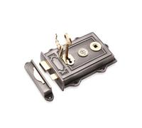 Spira Brass Iron Davenport Rim Lock Pewter Finish