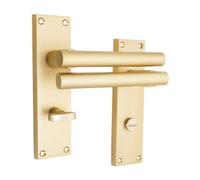 Spira Brass Jura Lever On Backplate Bathroom Satin Brass